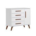 Ver imagem 1 de Comoda Infantil Sapateira 1 Porta 4 Gavetas Q Encanto Retro Branco - Qmovi