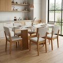 Ver imagem 2 de Conjunto Sala de Jantar Mesa 1,60m Maira 6 Cadeiras Linda Viero
