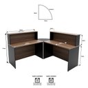 Ver mais imagens de Balcão de Atendimento em L 120x60cm para Loja e Recepção + Cadeira Ergonômica Netflex Reclinável