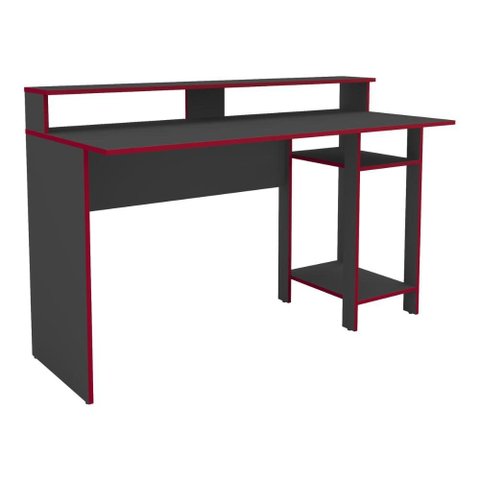 Mesa Gamer para Computador 136cm Multimóveis CR25357 Grafite/Vermelho