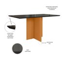 Ver imagem 3 de Mesa de Jantar Helô Tampo com Vidro 160cm Freijó/Grafite/Preto - Pallazio