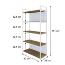 Ver imagem 4 de Estante 05 Prateleiras c/Fundo Yon 80cm Est.Branca