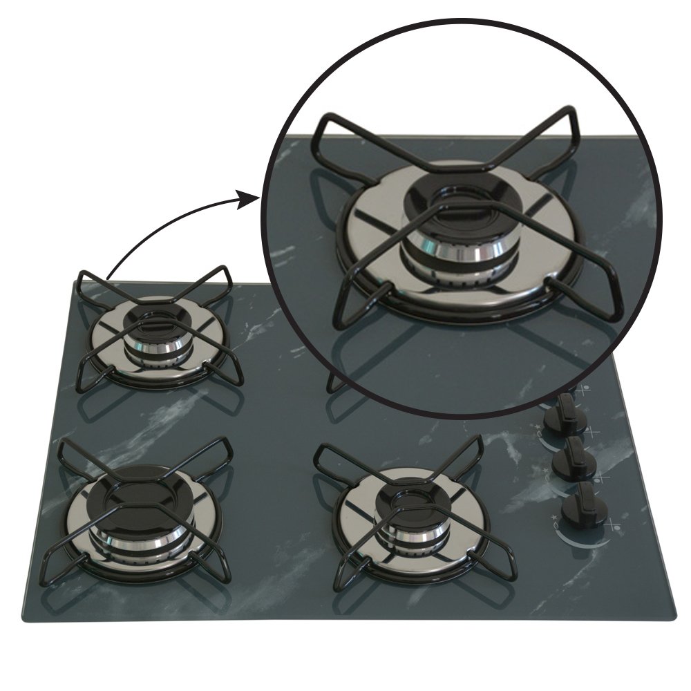 Cooktop 4bocas Ultra Chama 127/220v Marmo Cinza - 4