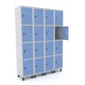 ROUPEIRO DE AÇO 4M 16 PORTAS PITÃO PANDIN - CINZA/AZUL DALÍ - 1