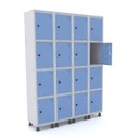 Ver imagem 1 de ROUPEIRO DE AÇO 4M 16 PORTAS PITÃO PANDIN - CINZA/AZUL DALÍ