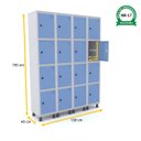 Ver imagem 2 de ROUPEIRO DE AÇO 4M 16 PORTAS PITÃO PANDIN - CINZA/AZUL DALÍ