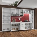 Ver imagem 3 de Cozinha Completa Predilleta Clara Modulada 6 Pecas 295 Cm 15 Portas 3 Gavetas com Tampo Branco