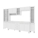 Ver imagem 2 de Cozinha Completa Predilleta Clara Modulada 6 Pecas 295 Cm 15 Portas 3 Gavetas com Tampo Branco
