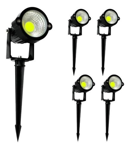 Luminária Espeto Jardim com Lâmpada Cob Led 5/7w Luz Verde:7w - 3