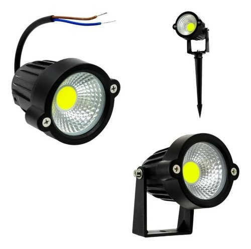 Luminária Espeto Jardim com Lâmpada Cob Led 5/7w Luz Verde:7w - 4