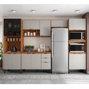 Ver imagem 1 de Cozinha Modulada Completa 14 Portas 02 Gavetas Firenze Amêndola Nude Prime Tx Demóbile