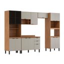 Ver imagem 3 de Cozinha Modulada Completa 14 Portas 02 Gavetas Firenze Amêndola Nude Prime Tx Demóbile