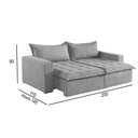 Ver imagem 4 de Sofá Cama 2 Lugares Retrátil Reclinável M-184 Veludo Martins Cinza