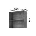 Ver imagem 2 de Armário de Cozinha Modulado Brilhante C/ 2 Portas 80cm Cinamomo/platina - Mgm