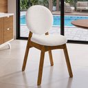 Ver imagem 1 de Cadeira para Sala de Jantar Cozinha Estofada Rattan Ibis L02 Bouclê Cru - Lyam Decor