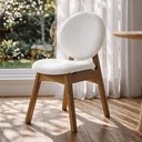 Ver imagem 4 de Cadeira para Sala de Jantar Cozinha Estofada Rattan Ibis L02 Bouclê Cru - Lyam Decor