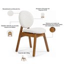 Ver imagem 6 de Cadeira para Sala de Jantar Cozinha Estofada Rattan Ibis L02 Bouclê Cru - Lyam Decor