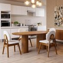 Ver imagem 5 de Cadeira para Sala de Jantar Cozinha Estofada Rattan Ibis L02 Bouclê Cru - Lyam Decor