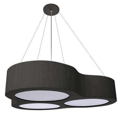 Pendente Spinner 80cm - 6 Luzes Adrilustres Preto 110v/220v (bivolt)