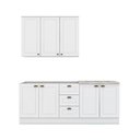 Ver imagem 7 de Cozinha Modulada Henn Americana 4 Peças (1aéreo+2balcões+1complemento) S/pia Cz126 Branco-henn