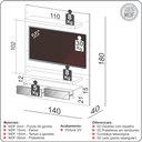 Ver imagem 7 de Painel para Tv 55 Pol 140cm 2 Gavetas com Espelho Aksa D03 Off White Freijó - Lyam Decor