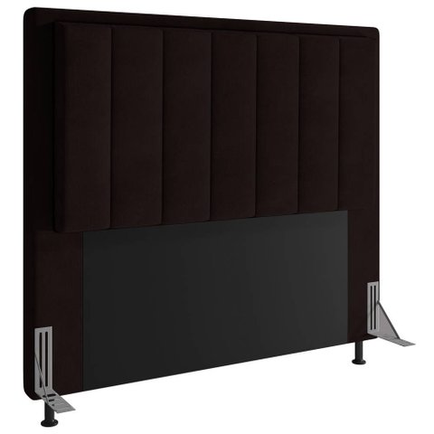 Cabeceira Cama Box King Veneza 195 Cm Sintético MV Estofados Marrom