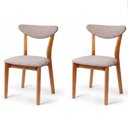 Ver imagem 1 de Kit 2 Cadeiras Madeira Maciça Floripa Estofada Premium Ergonomica Confortável Mel Boucle Bege