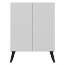 Ver imagem 3 de Aparador Buffet 2 Portas Retrô Veneza Multimóveis V3609 Branco/Preto Branco/Preto