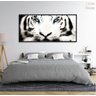 Quadros Decorativos Tigre Branco 130x60 Moldura Preta 2x2 - 5