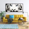 Quadros Decorativos Tigre Branco 130x60 Moldura Preta 2x2 - 6