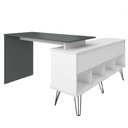 Ver imagem 6 de Mesa para Escritório Escrivaninha em L Home Office Kalil A02 Branco Grafito - Lyam Decor