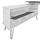Ver mais imagens de Mesa para Escritório Escrivaninha em L Home Office Kalil A02 Branco Grafito - Lyam Decor