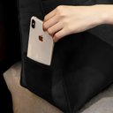 Ver imagem 2 de Almofada 140cm Suede Preto com Bolso Lateral - Vallisa Decor