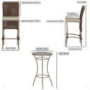 Ver imagem 2 de Mesa Bistrô e 2 Banquetas Roma Fendi Corda Estofado 7 Trama Marrom