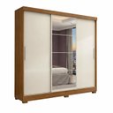 Ver imagem 2 de Guarda-Roupa Casal com Espelho 3 Portas 2 Gavetas Atenas Yescasa Bege/Cinamomo/Off White