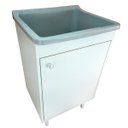 Ver imagem 1 de Balcão 1 Porta para Lavanderia 53cm + Tanque 34 Litros Astra Cor: Tanque Cinza