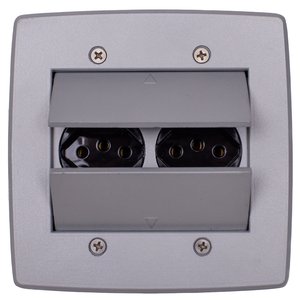 Caixa de Tomada Piso Embutir Espelho 4x4 2 Tomadas Cinza