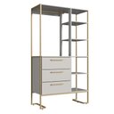 Ver imagem 2 de Closet Roupeiro para Quarto 182x103x44 com 3 Gavetas Cabideiro e 5 Prateleiras Estilo Industrial Cor