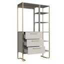 Ver imagem 4 de Closet Roupeiro para Quarto 182x103x44 com 3 Gavetas Cabideiro e 5 Prateleiras Estilo Industrial Cor
