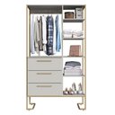 Ver imagem 5 de Closet Roupeiro para Quarto 182x103x44 com 3 Gavetas Cabideiro e 5 Prateleiras Estilo Industrial Cor