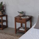 Ver imagem 2 de Mesa de Cabeceira Laguna Verniz Castanho