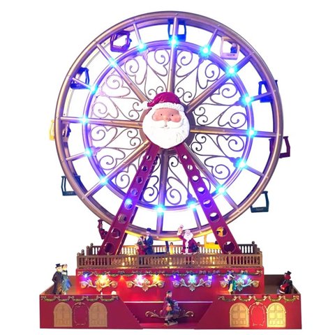 Roda Gigante Natal Natalina Iluminaçao Led Som Movimento Cenario Luxo Musica Decoraçao Festa Mesa Tr