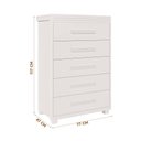 Ver imagem 2 de Cômoda para Quarto 5 Gavetas Grande Branco Paris Fênix