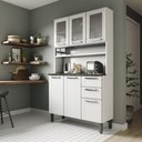 Ver imagem 1 de Cozinha Compacta em Aco Multipla 6 Portas 2 Gavetas Branco Bertolini
