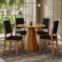 Ver imagem 2 de Mesa Sala de Jantar 100cm Tampo Redondo sem Vidro Isis Marrom/Ype