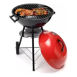 Churrasqueira Móvel Portátil com Rodas 44cm Grande Carvão:vermelho - 5