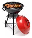 Ver imagem 5 de Churrasqueira Móvel Portátil com Rodas 44cm Grande Carvão:vermelho