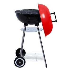Churrasqueira Móvel Portátil com Rodas 44cm Grande Carvão:vermelho