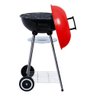 Churrasqueira Móvel Portátil com Rodas 44cm Grande Carvão:vermelho - 1