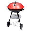 Ver imagem 6 de Churrasqueira Móvel Portátil com Rodas 44cm Grande Carvão:vermelho